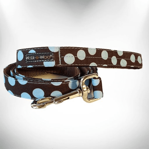 Polka Dot Dog on Brown Leads